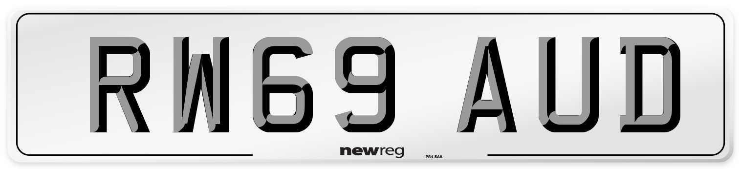 RW69 AUD Number Plate from New Reg